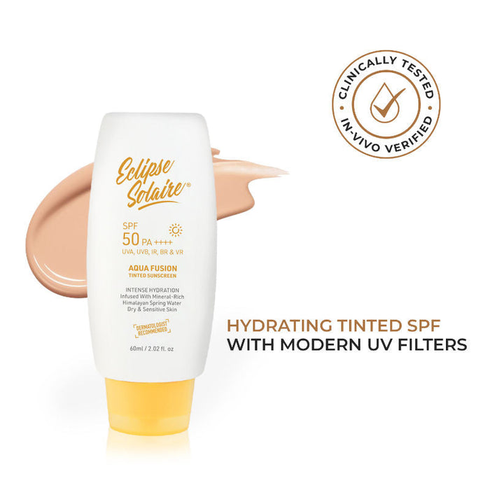 Eclipse Solaire Aqua Fusion Tinted Sunscreen 5X Protection Non-Greasy, All Skin Types SPF 50 Pa++++