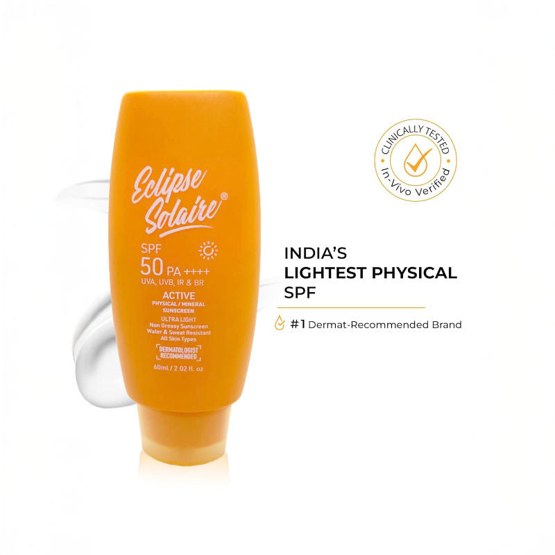Eclipse Solaire Active Sunscreen SPF 50 PA+++ for All Skin Types No White Cast