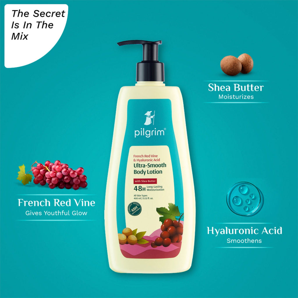Pilgrim French Red Vine & Hyaluronic Acid Ultra-Smooth Body Lotion