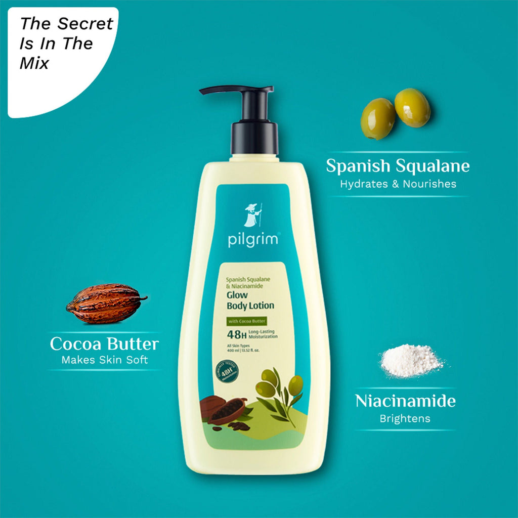 Pilgrim Spanish Squalane & Niacinamide Glow Body Lotion