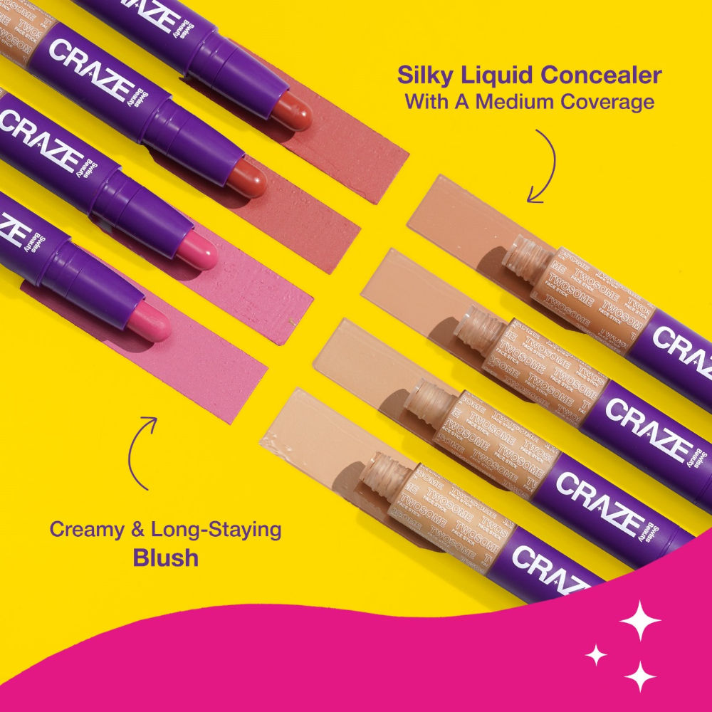 Swiss Beauty Craze Twosome Face Stick 2-In-1 Beauty Wand Concealer and Blush