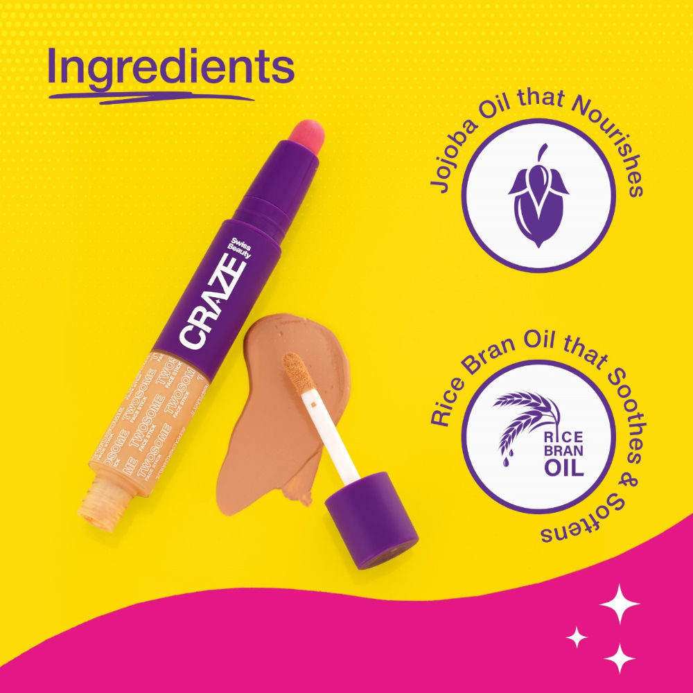 Swiss Beauty Craze Twosome Face Stick 2-In-1 Beauty Wand Concealer and Blush