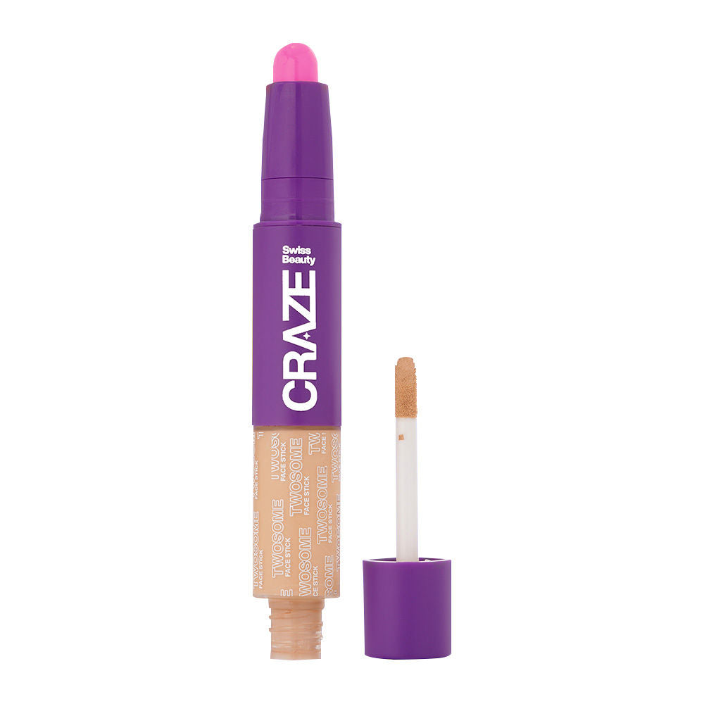 Swiss Beauty Craze Twosome Face Stick 2-In-1 Beauty Wand Concealer and Blush