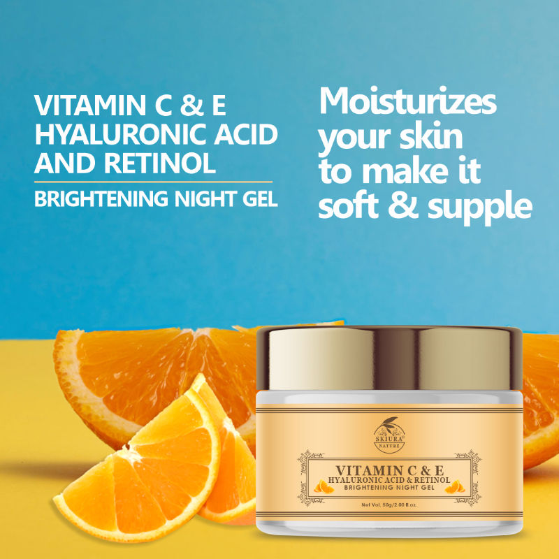 Skiura Nature Vitamin C With E Hyaluronic Acid & Retinol Brightening Night Gel