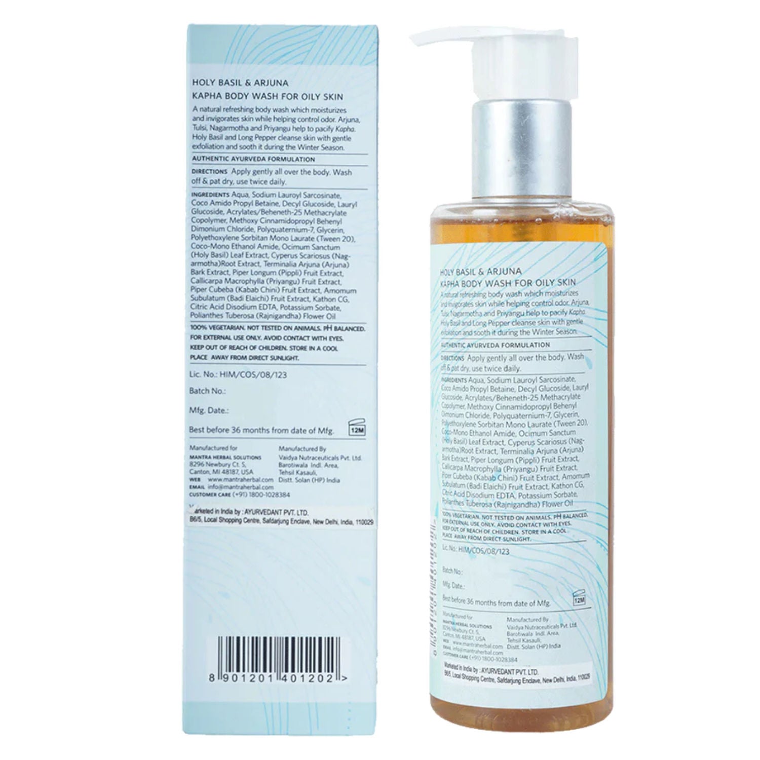 Mantra Herbal Holy Basil & Arjuna Kapha Body Wash For Oily Skin