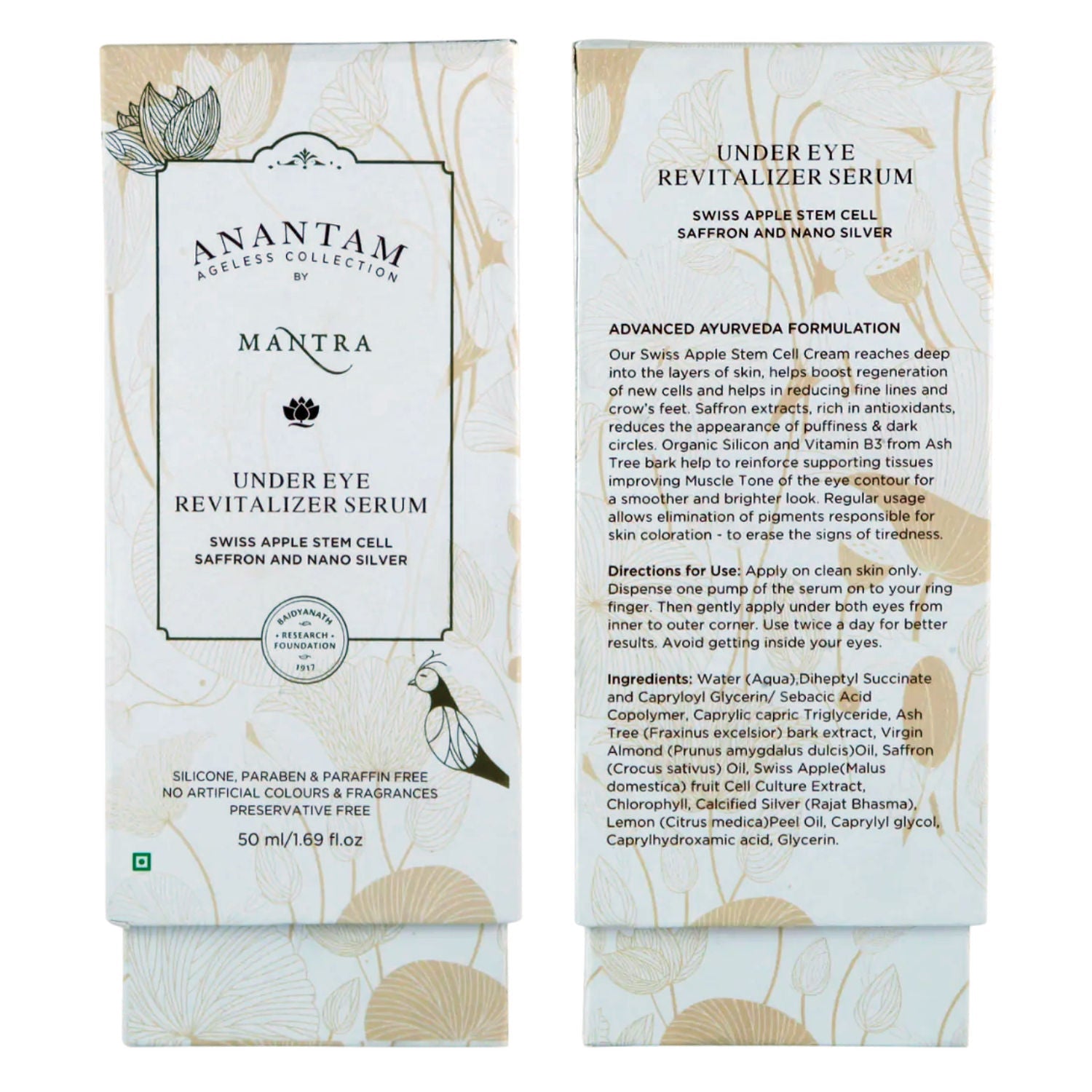 Mantra Herbal Anantam Under Eye Revitalizer Serum - Swiss Apple Stem Cell, Saffron And Nano Silver