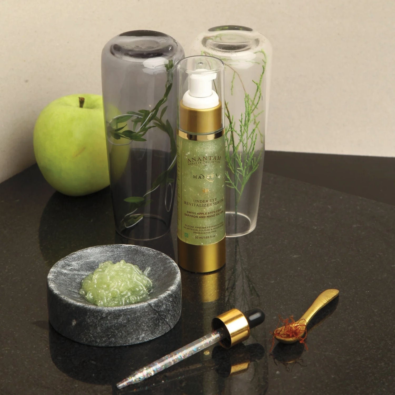 Mantra Herbal Anantam Under Eye Revitalizer Serum - Swiss Apple Stem Cell, Saffron And Nano Silver