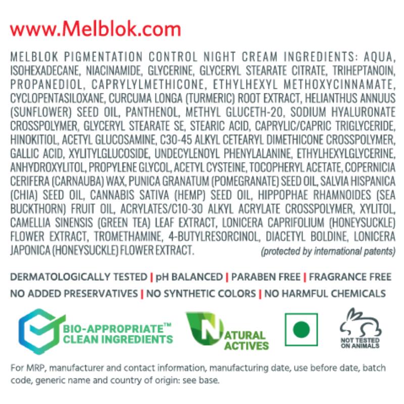 Melblok Pigmentation Control Night Cream