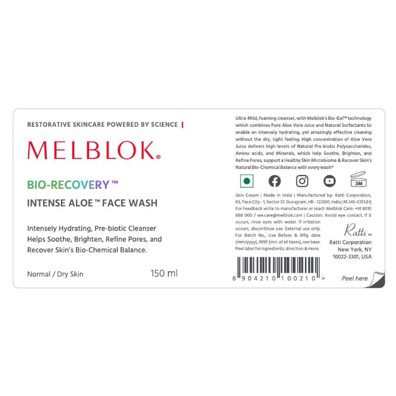 Melblok Bio-recovery Intense Aloe Face Wash