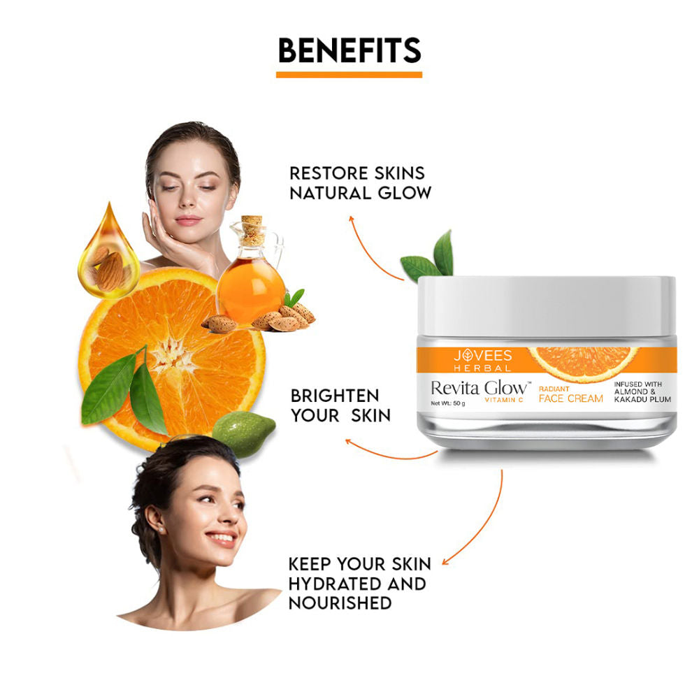 Jovees Herbal Vitamin C Face Cream Infused with Kakadu Plum and Almonds