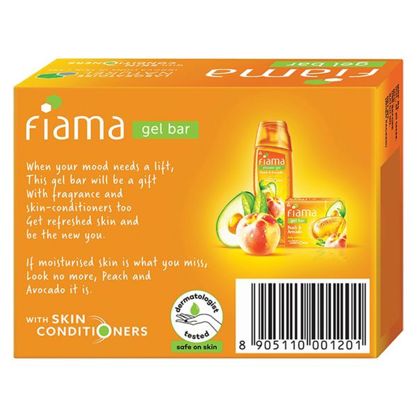 Fiama Peach & Avocado Gel Bar for Moisturized Skin, Skin Friendly PH, Soft & Happy Skin