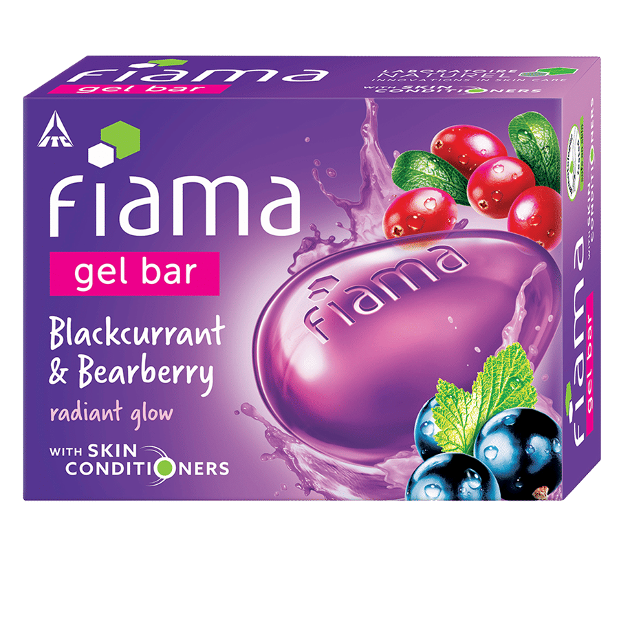 Fiama Blackcurrant & Bearberry Gel Bar for Radiant Glowing & Hydrating Skin, Soft & Happy Skin