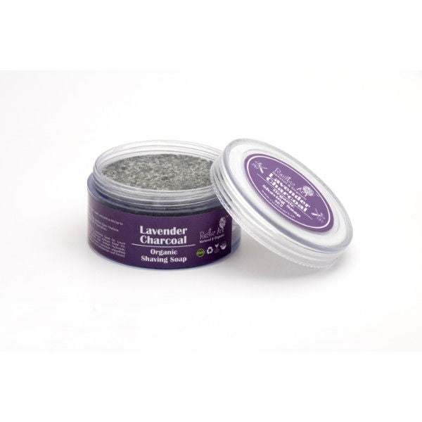 Rustic Art Natural & Organic Lavender Charcoal Shaving Soap