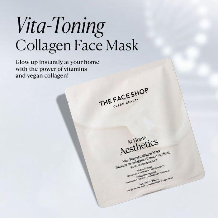 The Face Shop Korean Hydro Gel Sheet Mask - Vitamins, Vegan Collagen, Glutathione & Hyaluronic Acids