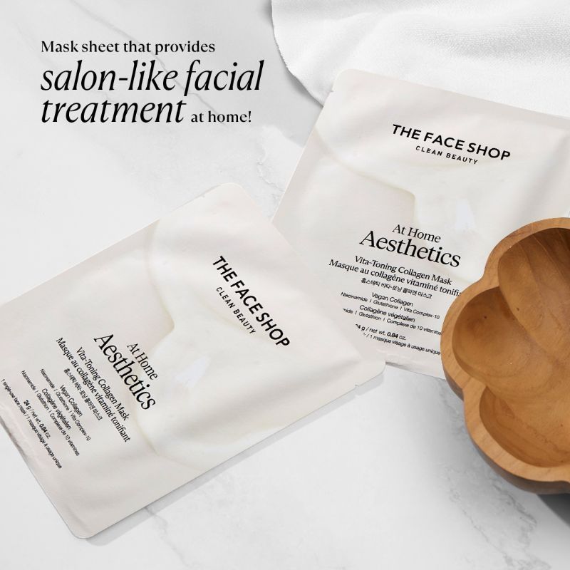 The Face Shop Korean Hydro Gel Sheet Mask - Vitamins, Vegan Collagen, Glutathione & Hyaluronic Acids