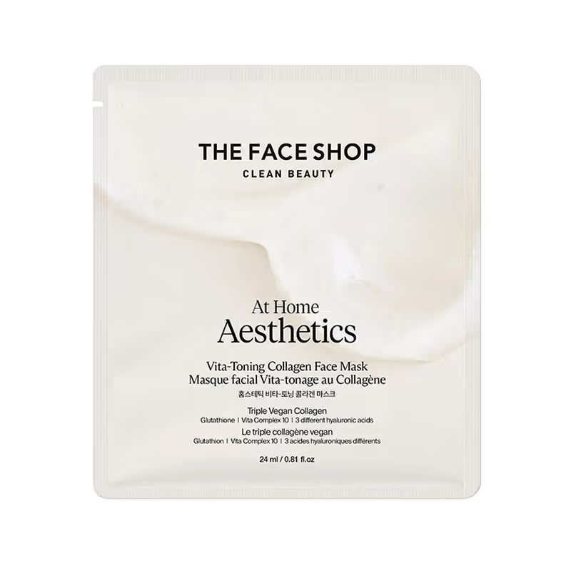 The Face Shop Korean Hydro Gel Sheet Mask - Vitamins, Vegan Collagen, Glutathione & Hyaluronic Acids