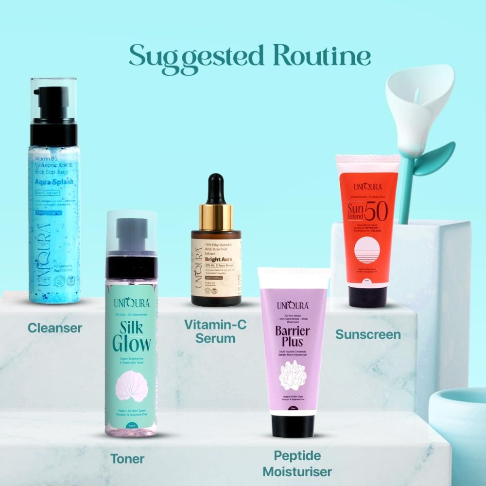 Uniqura Korean Glass Skin Face Toner for Glowing Skin with 2% Niacinamide & Rice Water Toner & Mist