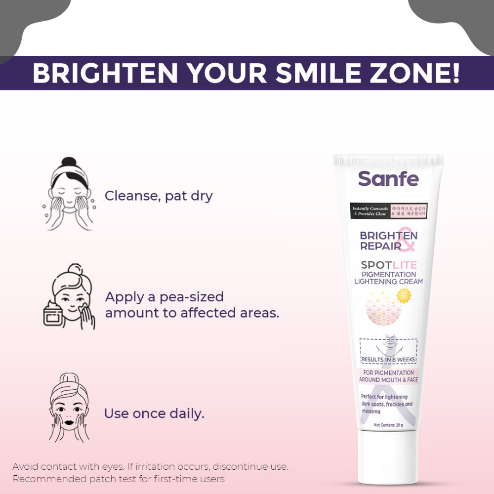 Sanfe Pigmentation Lightening Cream, Kojic Acid, Glutathione, Dark Spots Removal