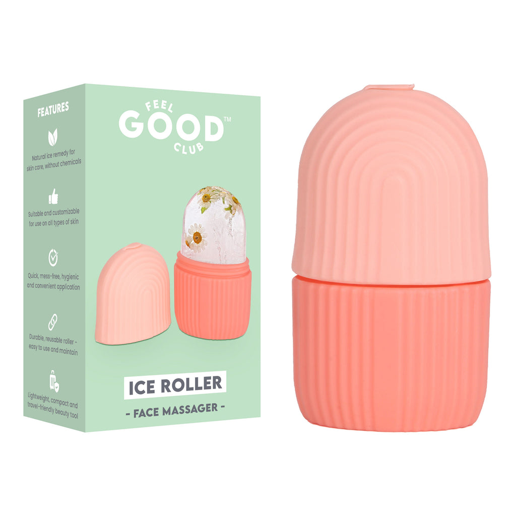 Feel Good Club Ice Roller - Natural Skin Care & De-puffing Massager For Face Neck & Under Eye (1 Pc)