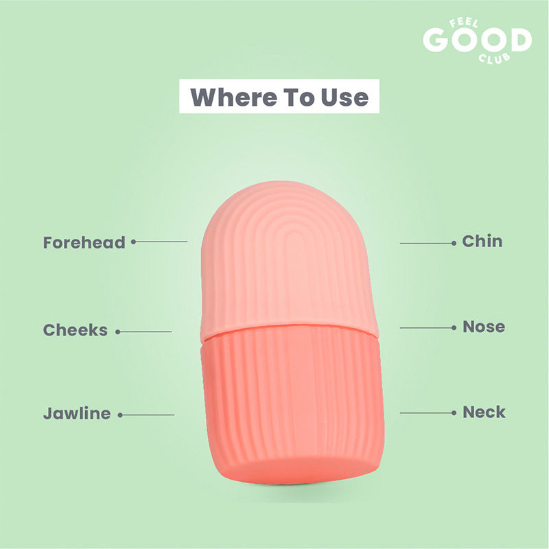 Feel Good Club Ice Roller - Natural Skin Care & De-puffing Massager For Face Neck & Under Eye (1 Pc)