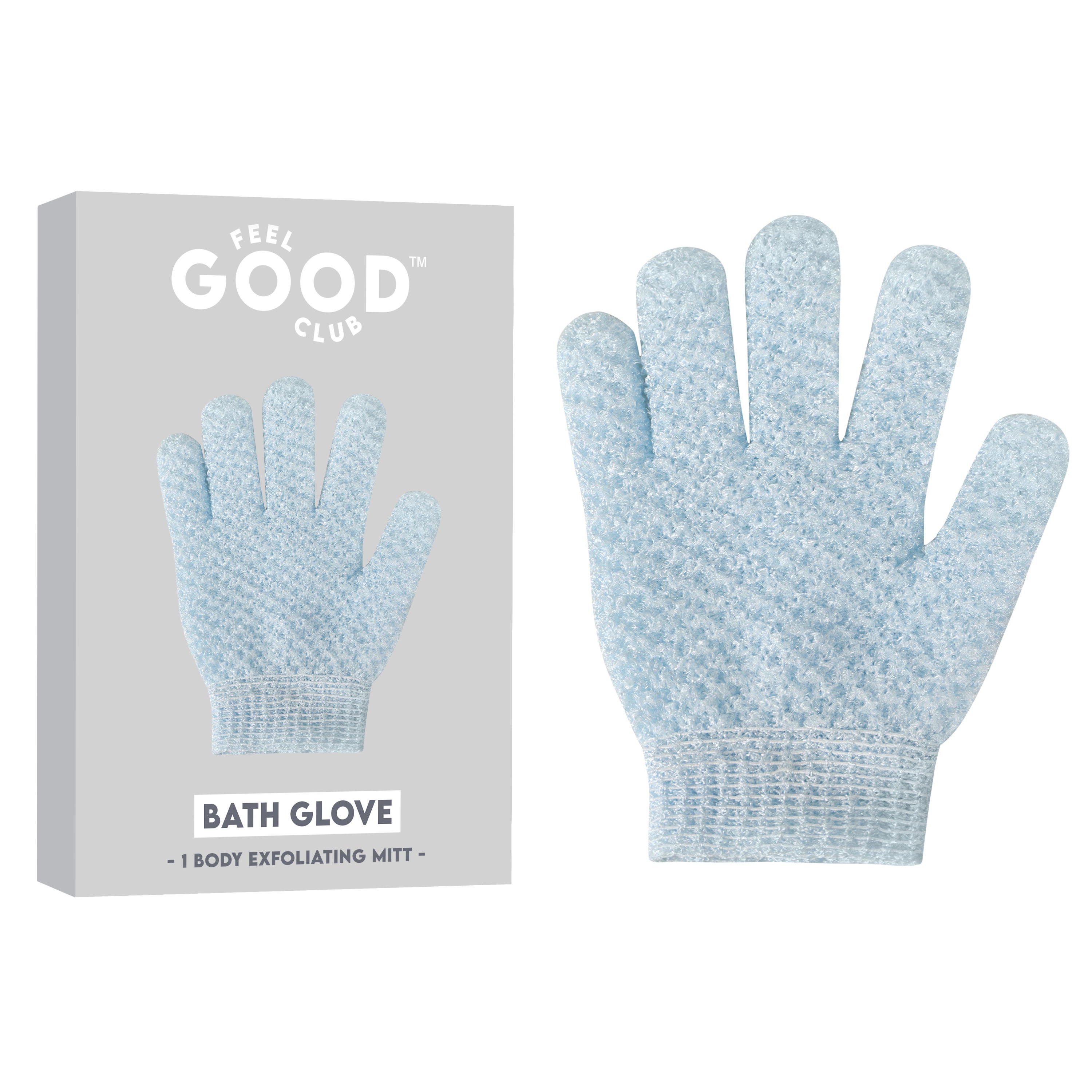 Feel Good Club Exfoliating Bath Glove Heavy Quality Body Scrubber Shower Loofah Mitten