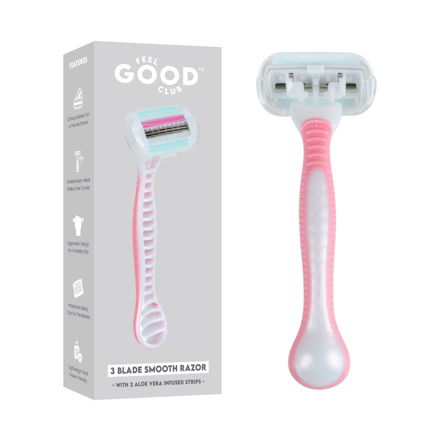 Feel Good Club 3 Blade Smooth Women's Razor For Quick & Painless Body Bikini Shaving Hair Removal