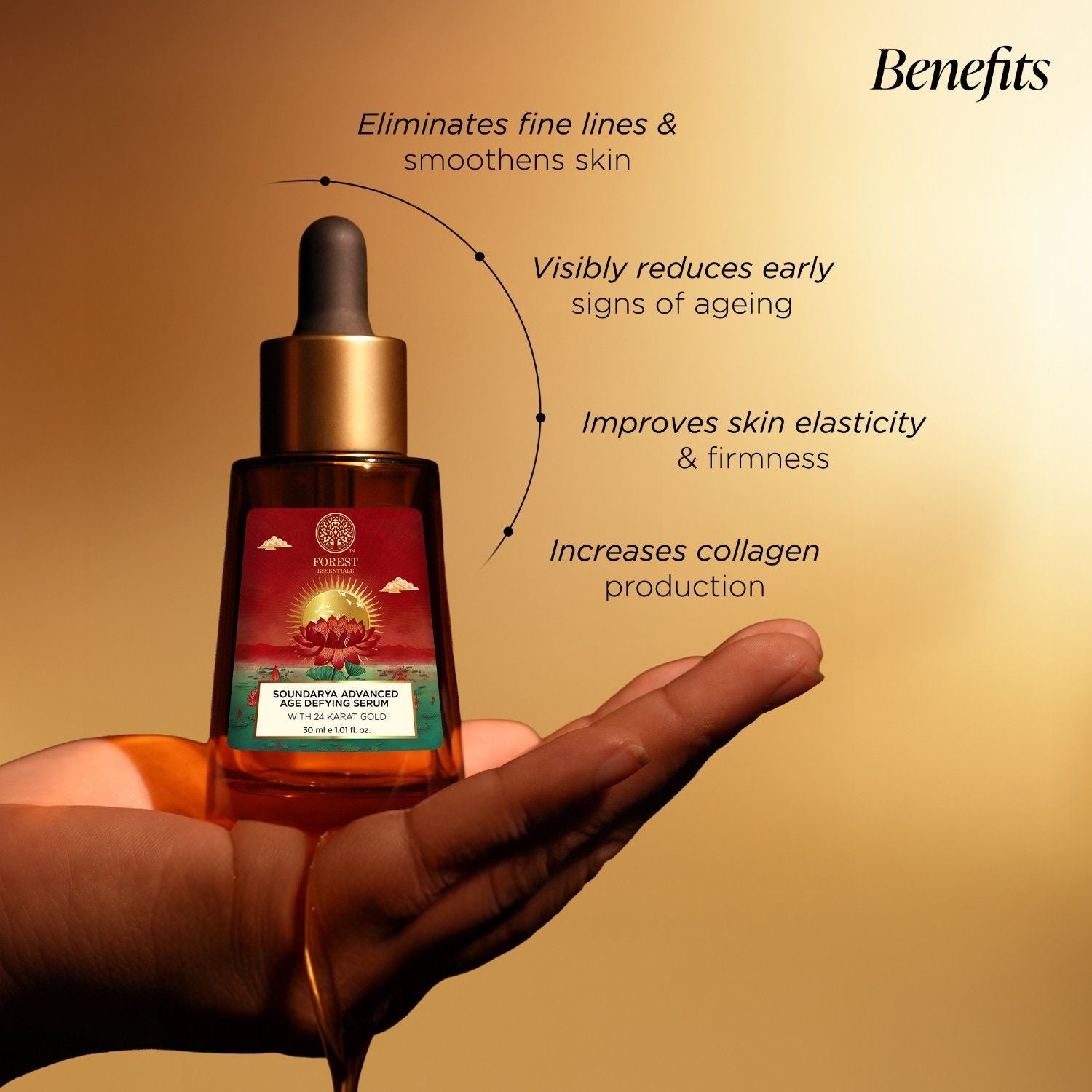 Forest Essentials Advanced Soundarya Age Defying Facial Serum With 24K Gold