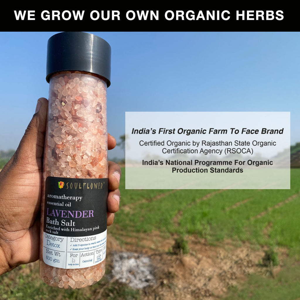 Soulflower Exfoliating Lavender Himalayan Pink Rock Bath Salt With Vitamin E Olive For Sore Muscles