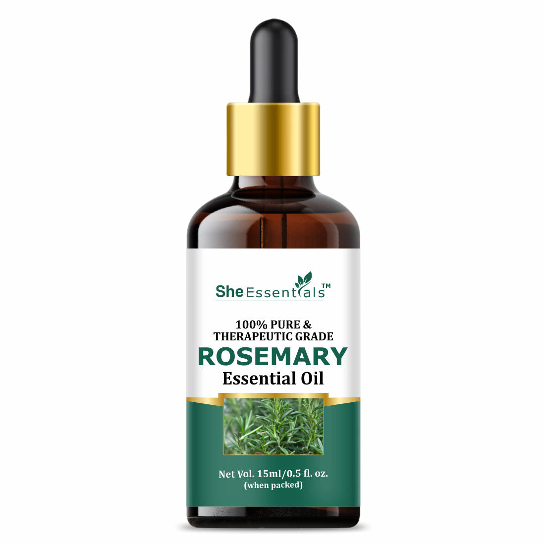 She Essentials Rosemary Essential Oil For Hair Growth & Longer Hair - 100% Pure & Natural