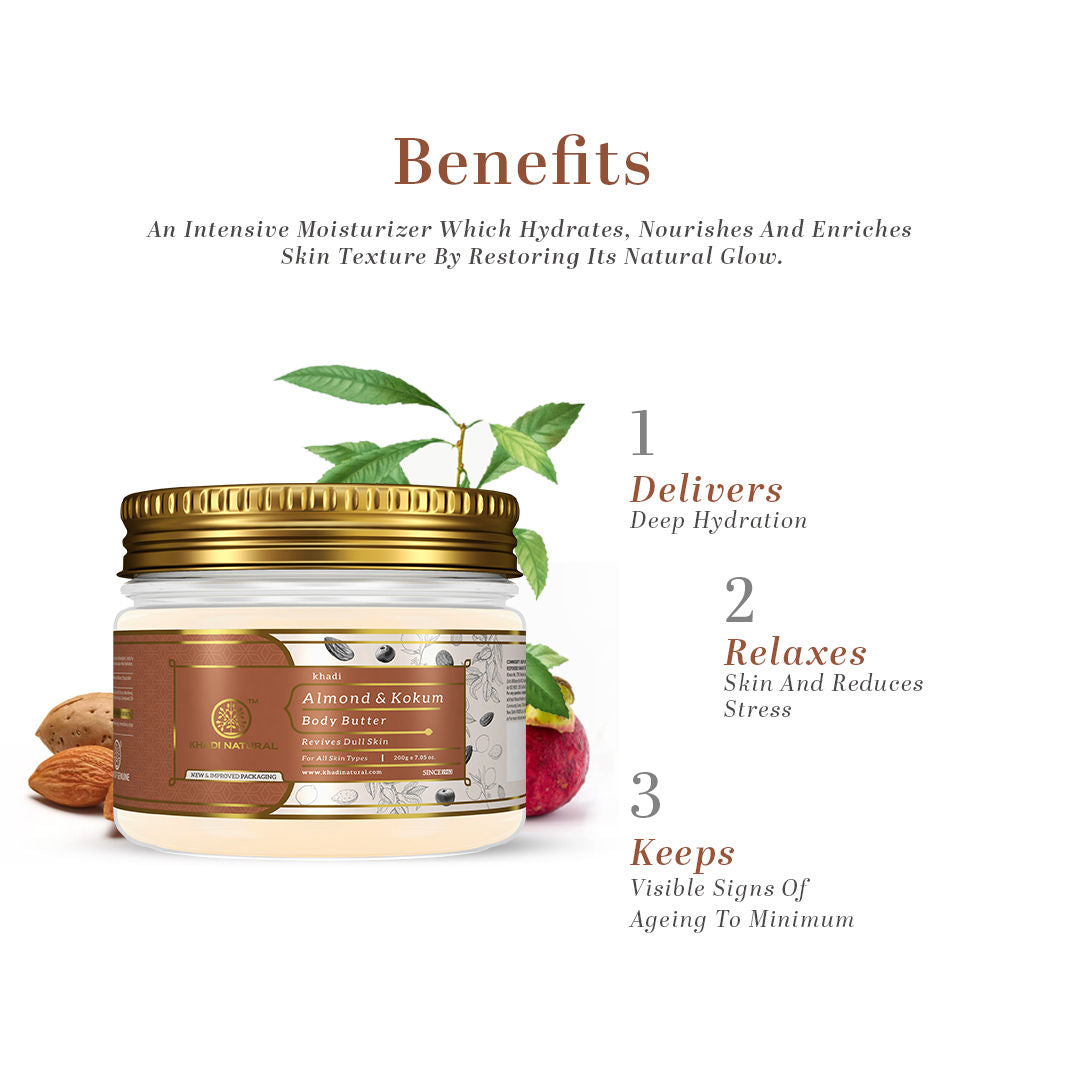 Khadi Natural Almond & Kokum Body Butter Revives Dull Skin