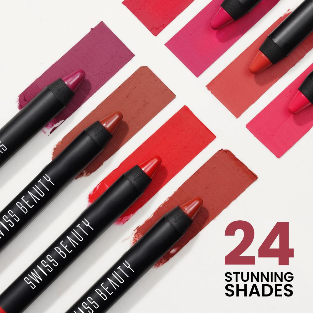 Swiss Beauty Matte Long Lasting Stay Maxx Lip Crayon Lipstick Matte Finish