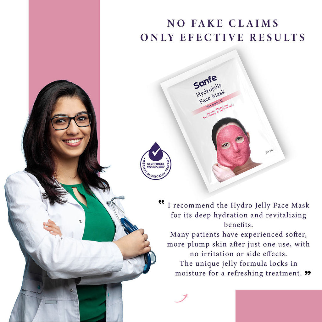 Sanfe Hydrojelly Alginate Face Mask, Peel-Off Hydrating Mask Instant Glow & Brightening For Women