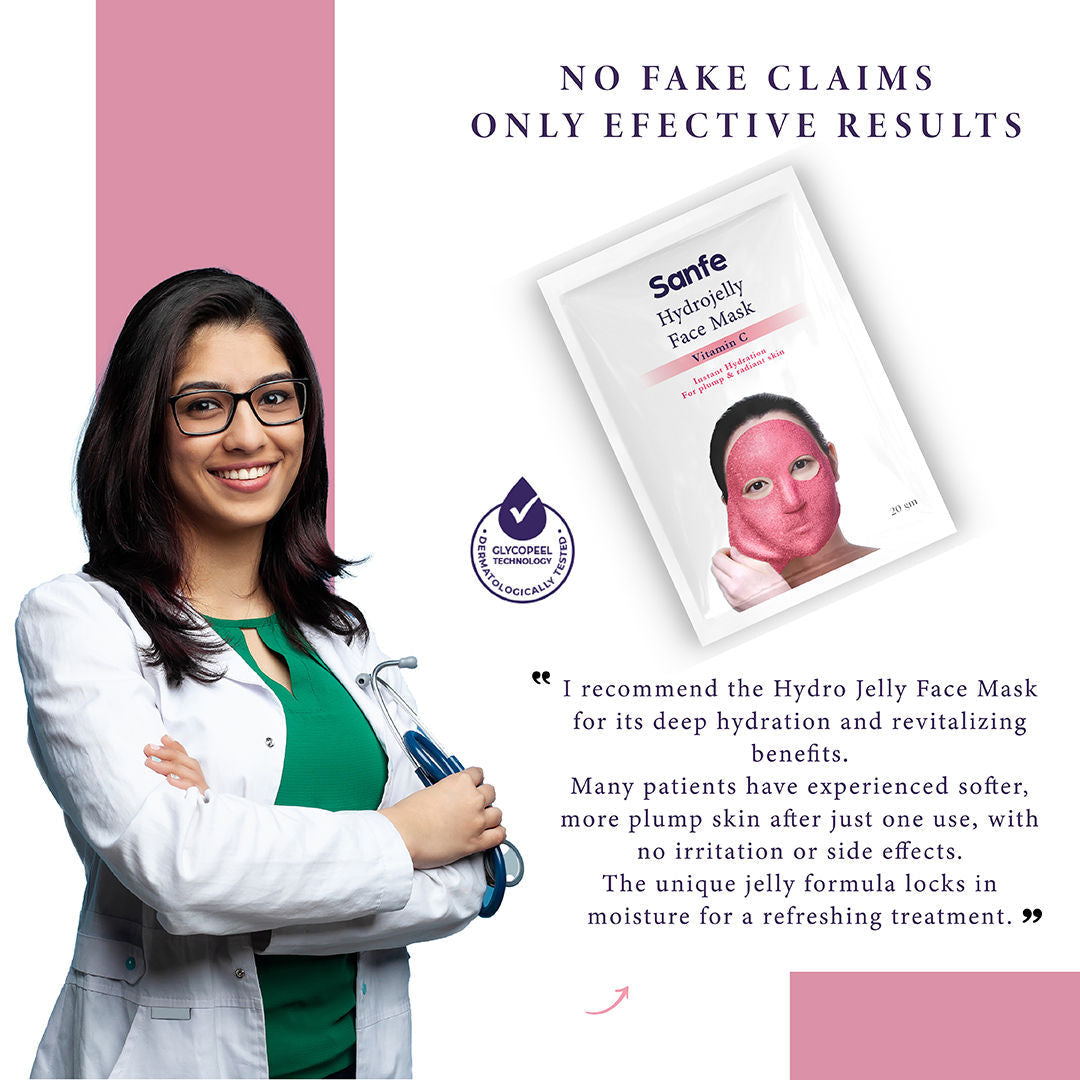 Sanfe Hydrojelly Alginate Face Mask, Peel-Off Hydrating Mask Instant Glow & Brightening For Women
