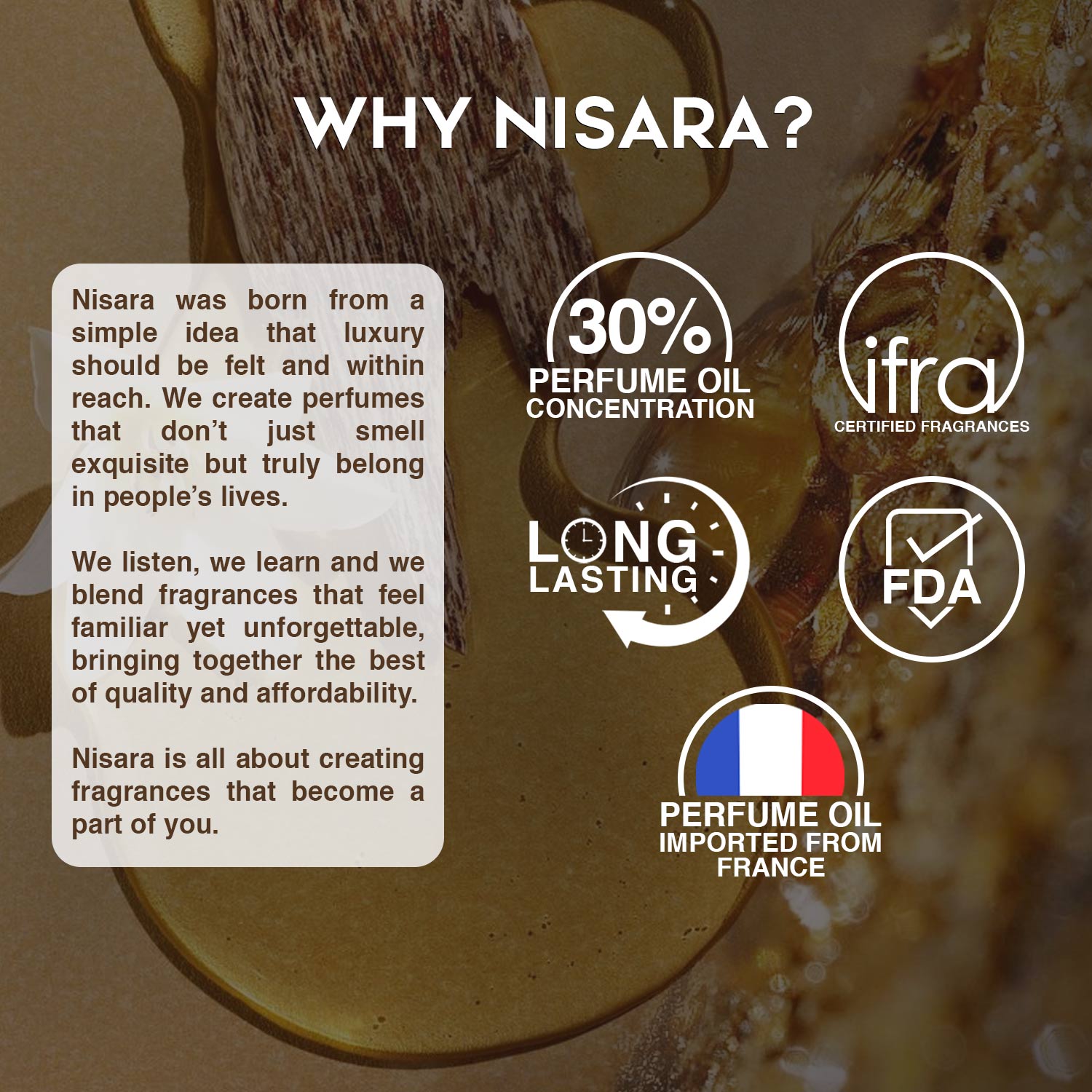 NISARA Dark Whispers Unisex Parfum - Perfume For Men & Women,Long Lasting Amber Oud Fragrance