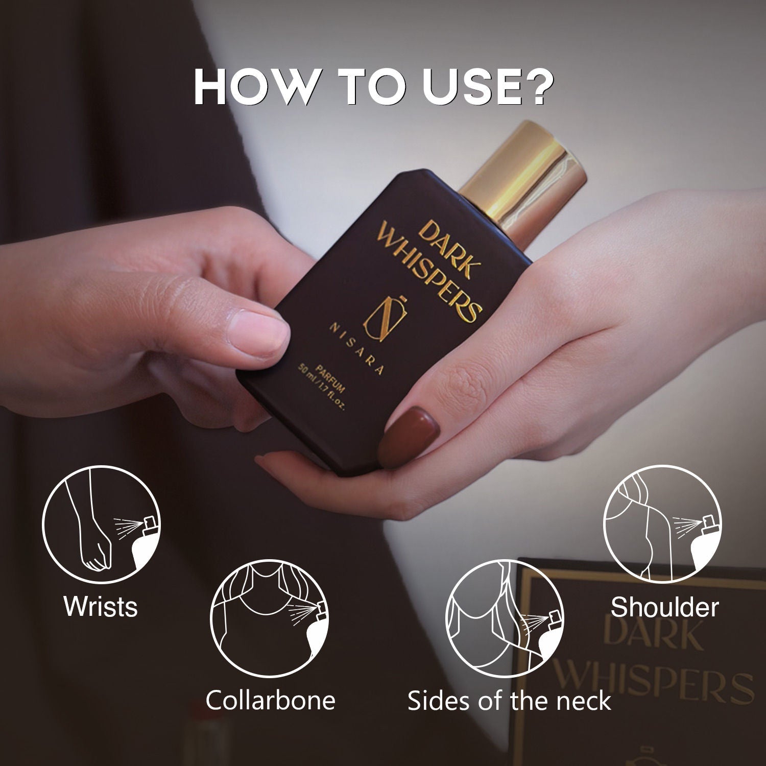 NISARA Dark Whispers Unisex Parfum - Perfume For Men & Women,Long Lasting Amber Oud Fragrance