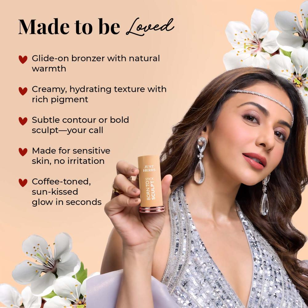 Just Herbs Born To Sculpt Long Stay Matte Finish Bronzer Stick with Shea Butter