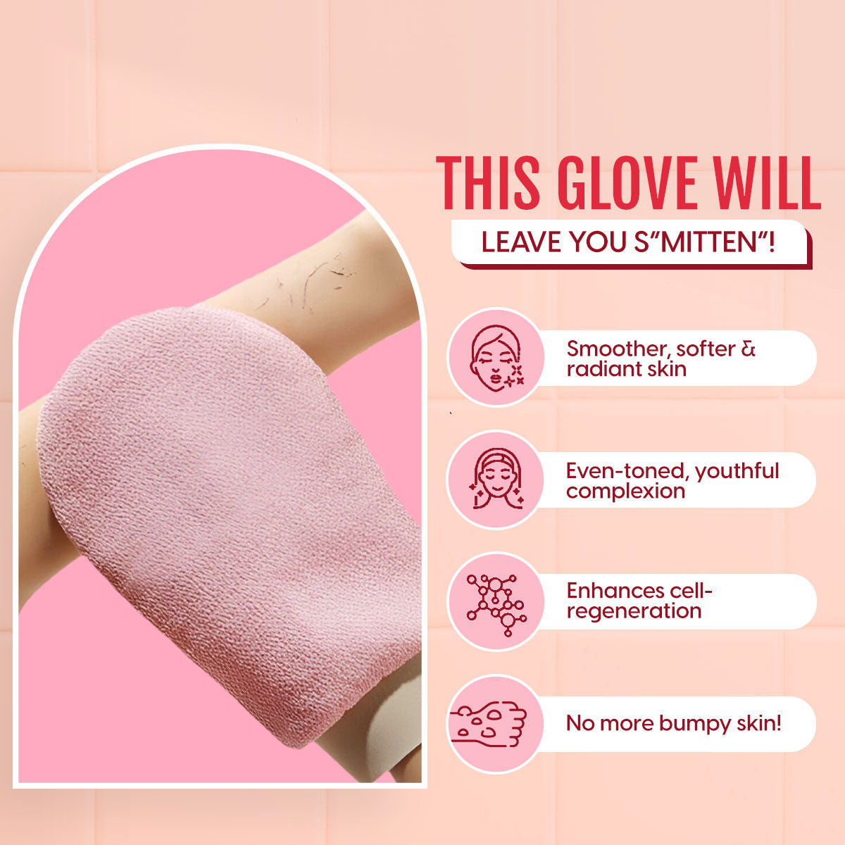 Matra Exfoliating Bath Glove Body Scrubbing Mitten (Colour May Vary)