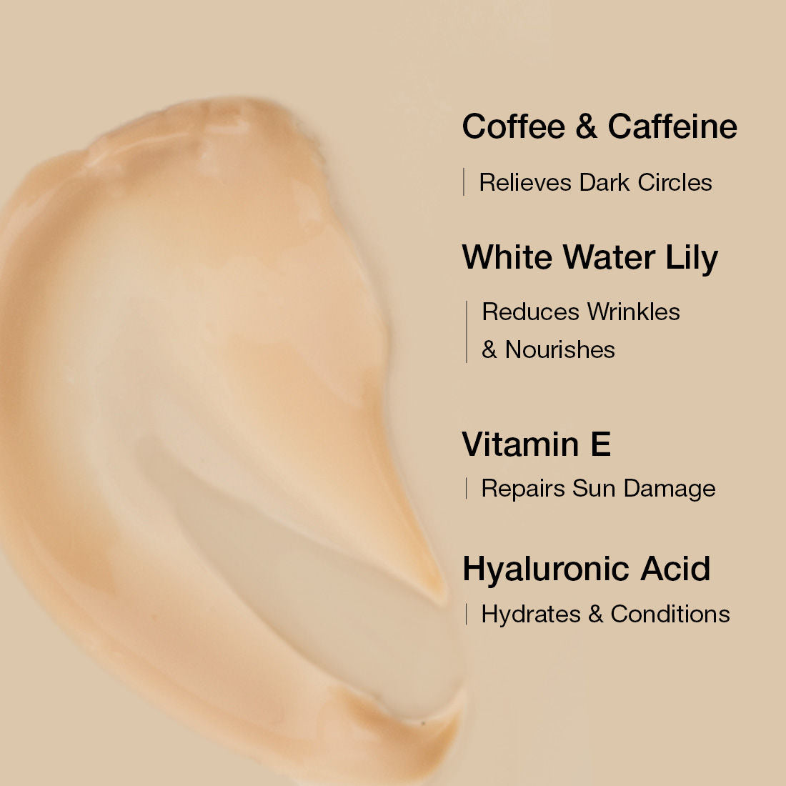 MCaffeine Coffee Under Eye Cream for Dark Circle & Puffiness Reduction with Hyaluronic Acid & Vit E