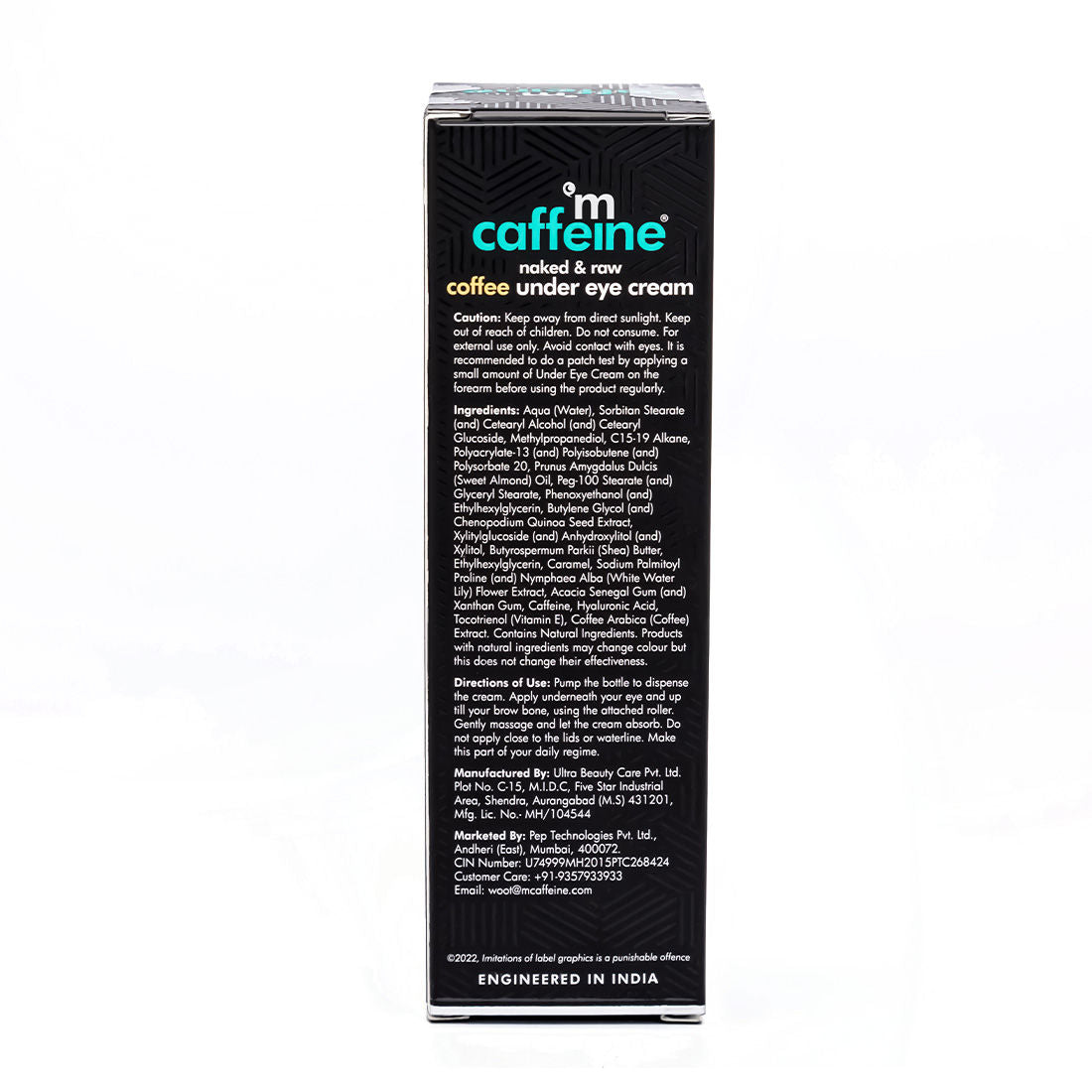 MCaffeine Coffee Under Eye Cream for Dark Circle & Puffiness Reduction with Hyaluronic Acid & Vit E