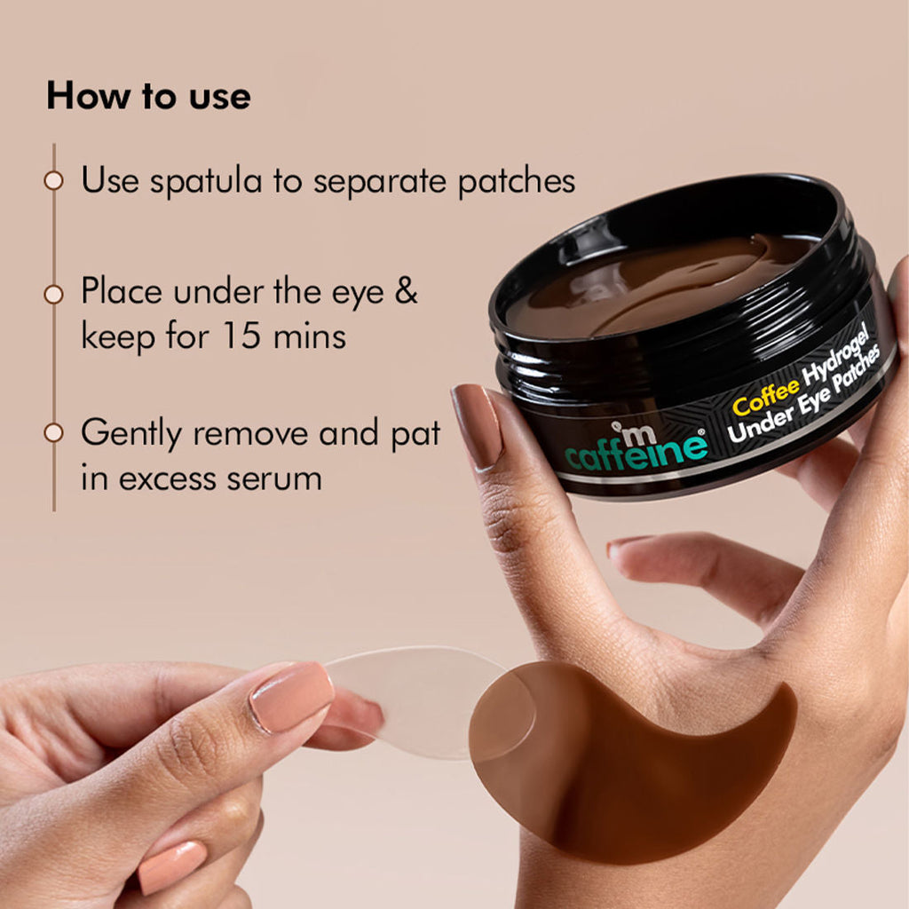 MCaffeine Coffee Hydrogel Under Eye Patches for Dark Circles with Hyaluronic Acid Depuffs