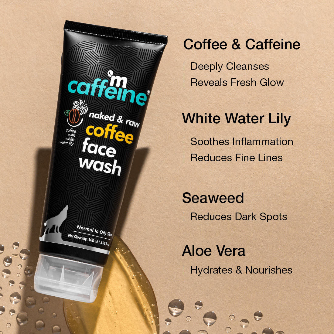 Mcaffeine Naked & Raw Coffee Face Wash For A Fresh & Glowing Skin Hydrating Face Cleanser For Oil
