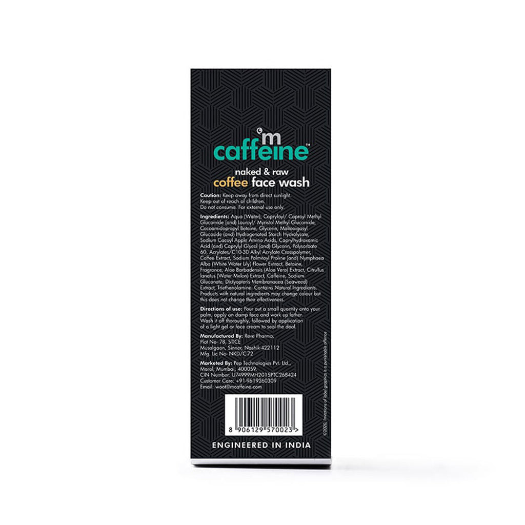 Mcaffeine Naked & Raw Coffee Face Wash For A Fresh & Glowing Skin Hydrating Face Cleanser For Oil