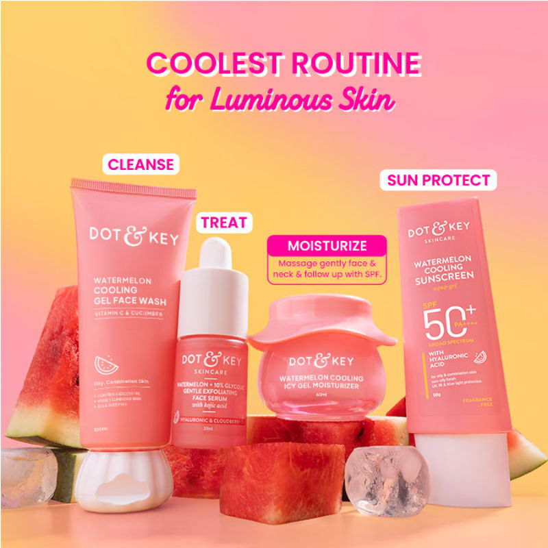 Dot & Key Watermelon Cooling Icy Gel Moisturizer, With Hyaluronic & Liquid Ice