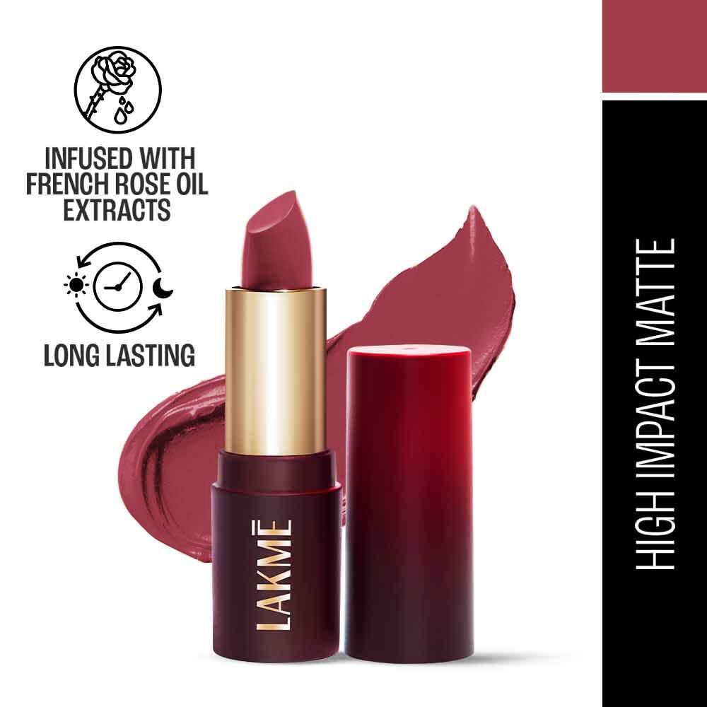 Lakme Forever Matte Lipstick, Made With French Rose Oil Extracts