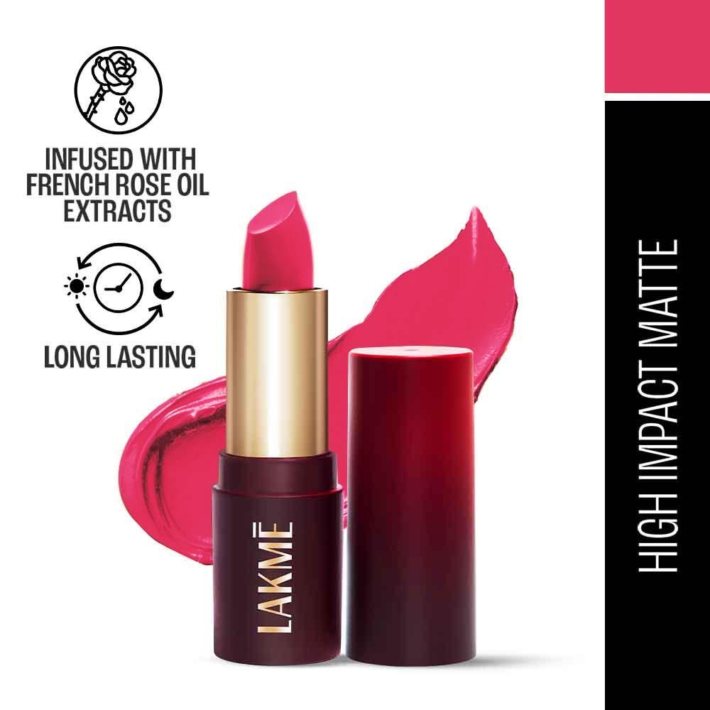 Lakme Forever Matte Lipstick, Made With French Rose Oil Extracts