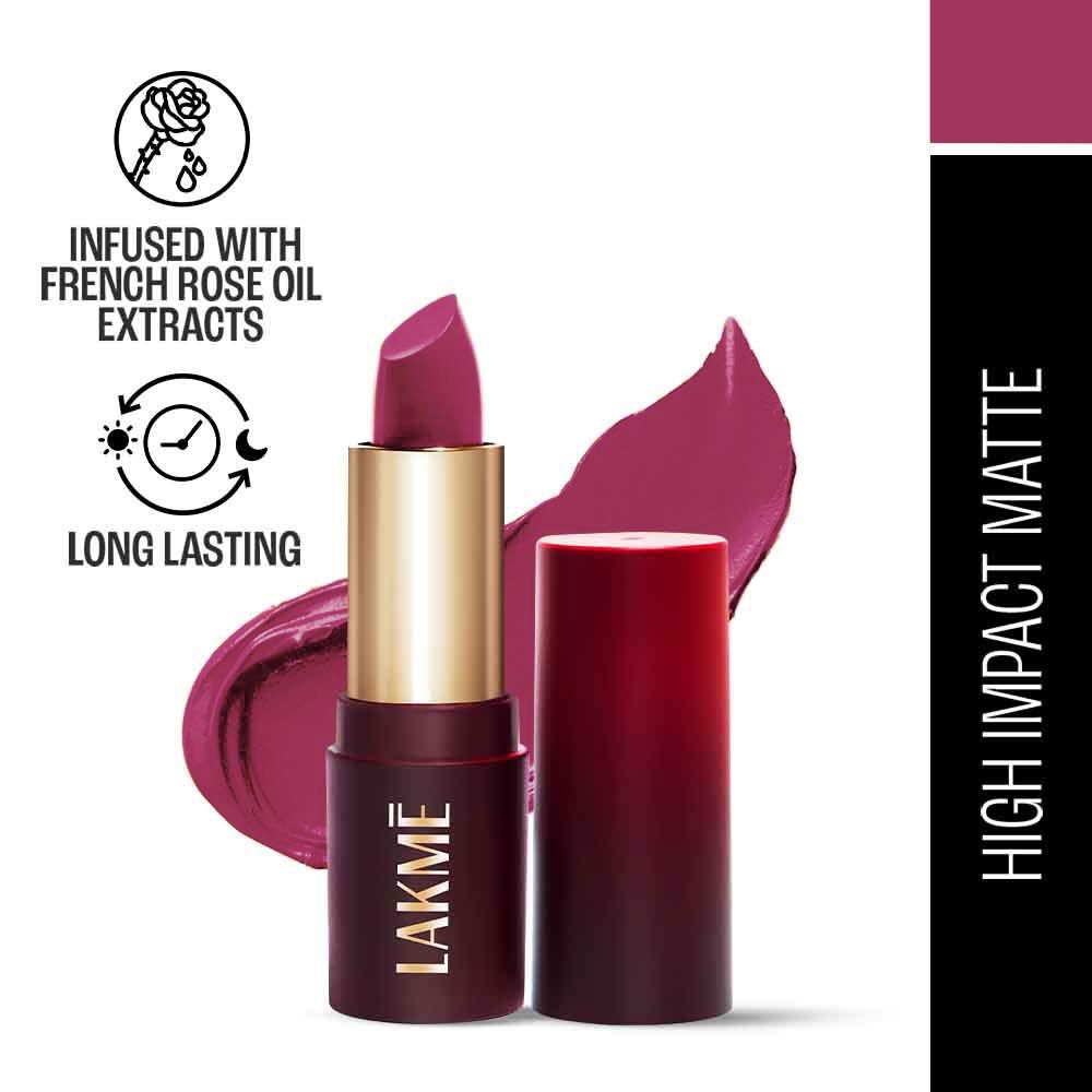 Lakme Forever Matte Lipstick, Made With French Rose Oil Extracts