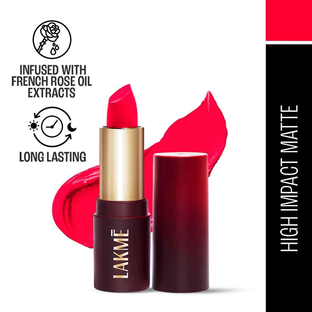 Lakme Forever Matte Lipstick, Made With French Rose Oil Extracts