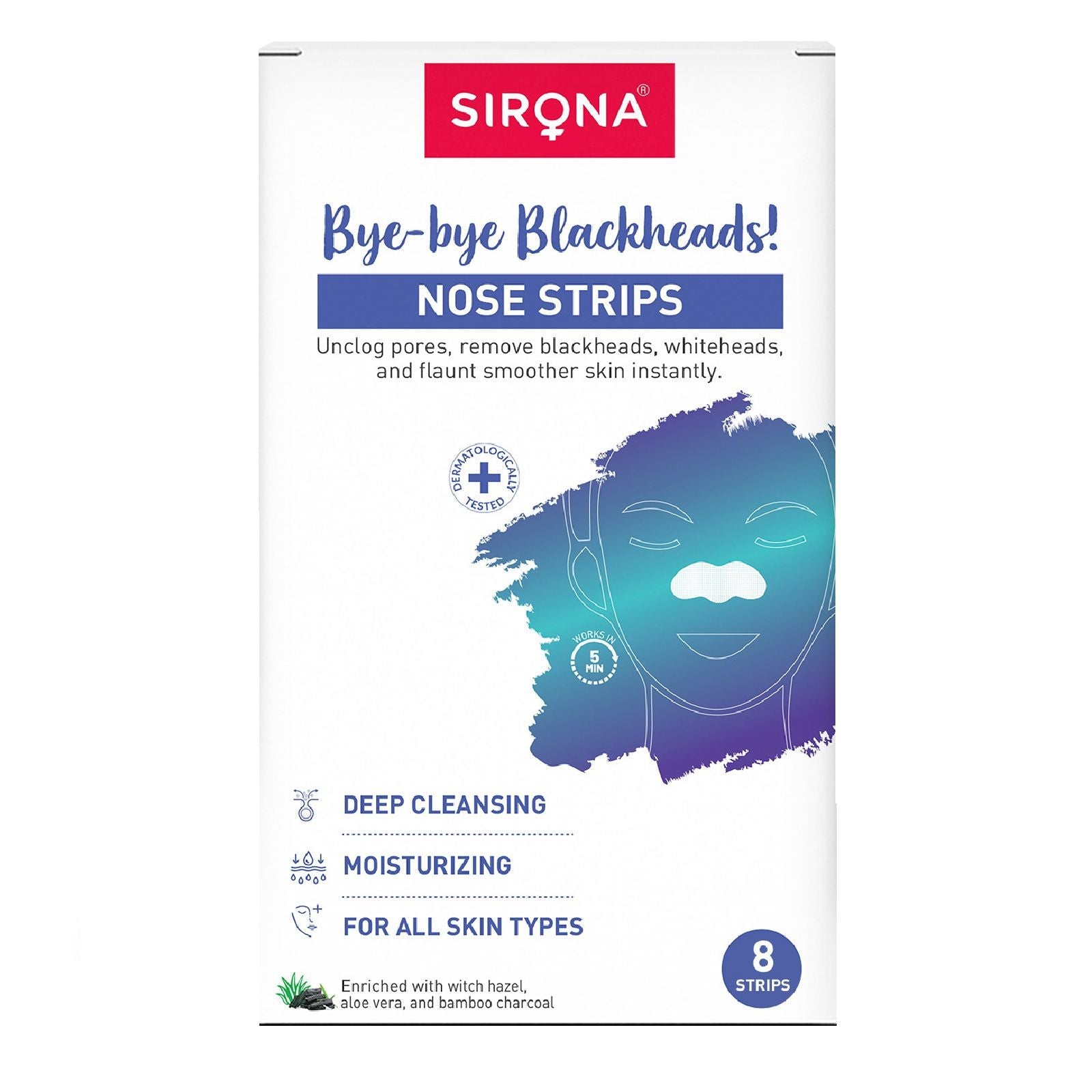Sirona Natural Bamboo Charcoal Nose Strips For Women