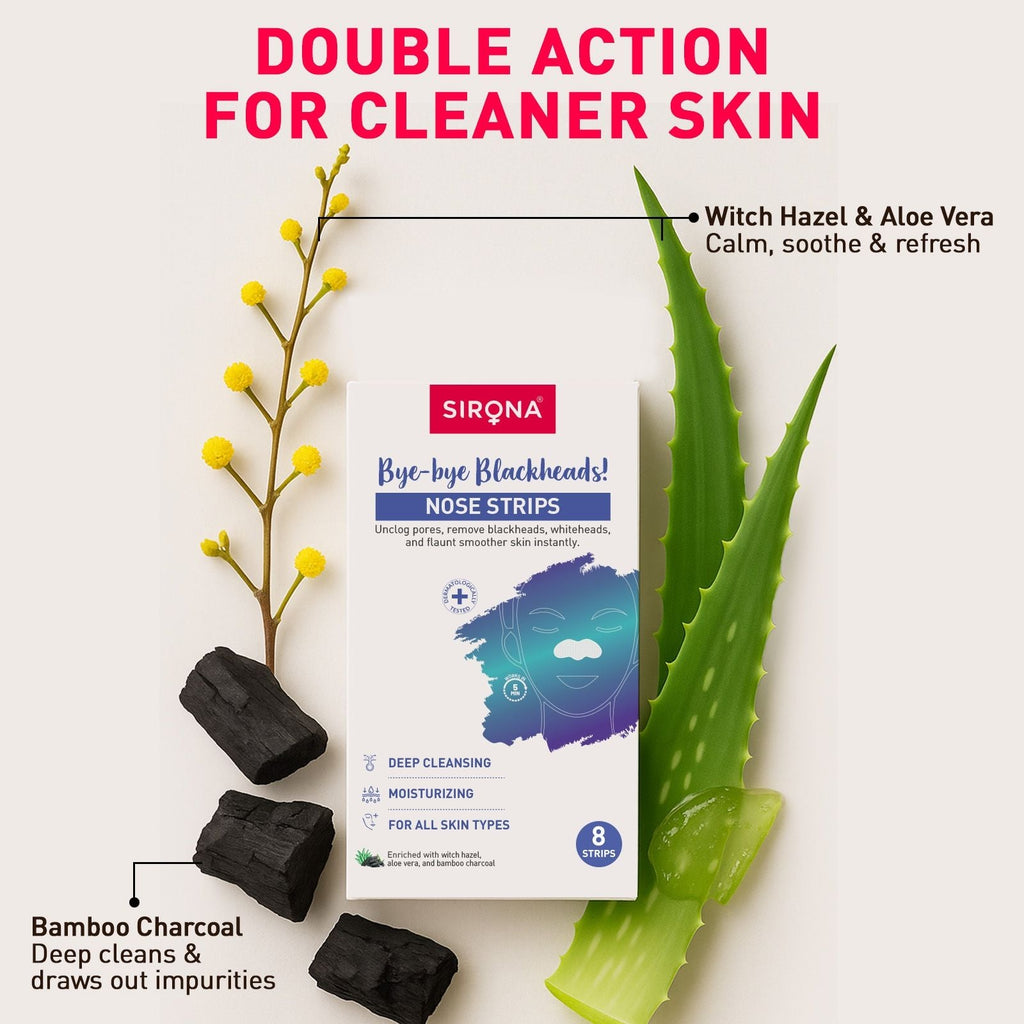 Sirona Natural Bamboo Charcoal Nose Strips For Women