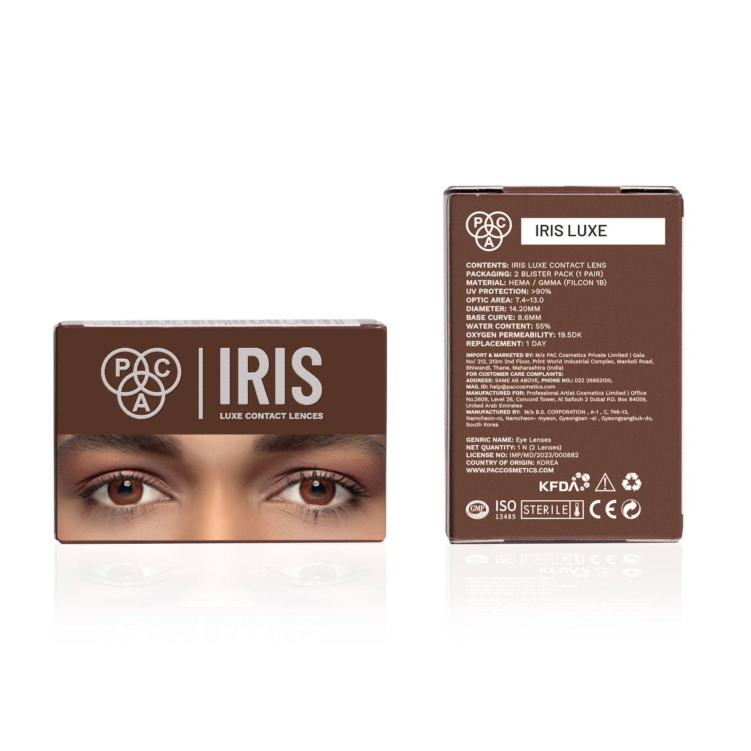 PAC IRIS LUXE Daily Lenses Amber - Comfortable Natural Looking Lenses, Soft Non-Irritating